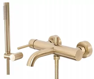Rea Bathtub Wall Mounted Batter LUNGO Zlatá kefa na zlatú kefu